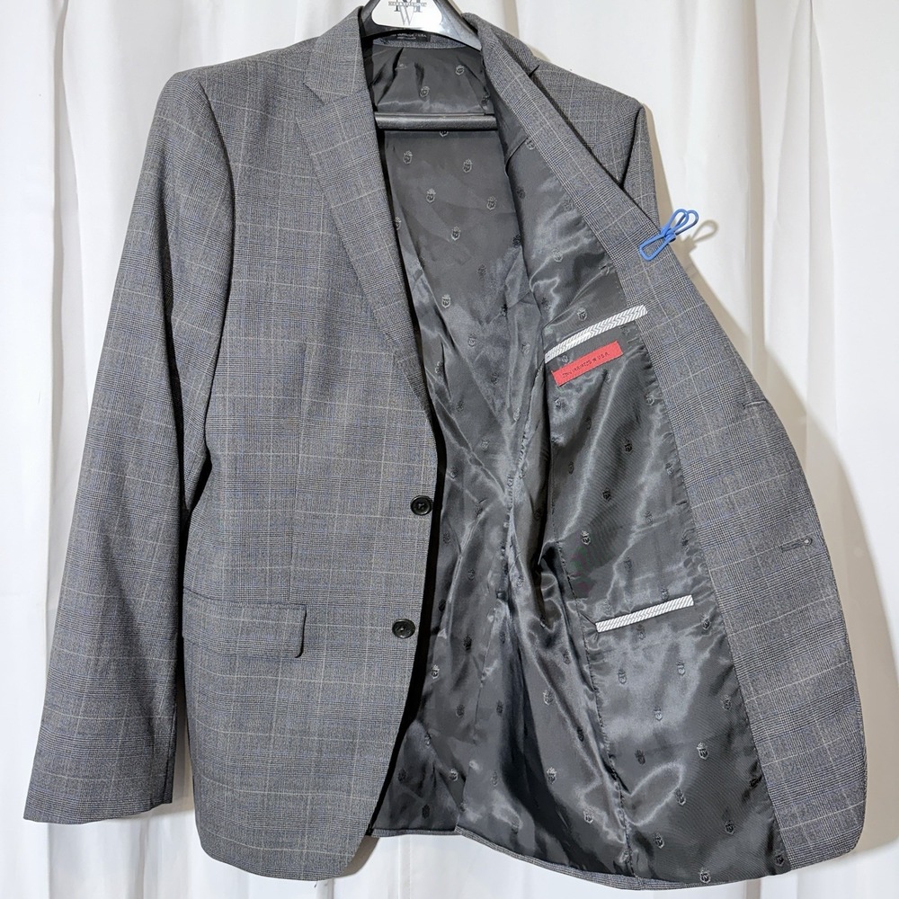 JOHN VARVATOS * USA Check Wool Jacket in Gray Size 42L